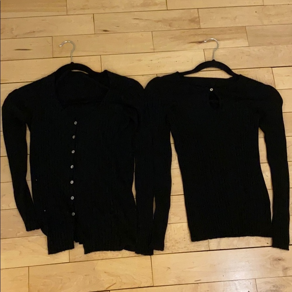 Reverse Ribbed Top + Cardigan Set Sz S